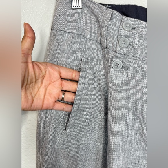 Poetry Wide-Leg Linen Blend Wide Leg Trousers US 10‎ High Rise Front Zip Career - Picture 5 of 8